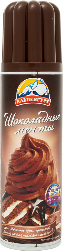Сливки взбитые Alpengurt Шоколадные мечты какао 24%, 250мл