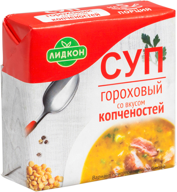 Суп Лидкон гороховый со вкусом копченостей, 200г — фото 1