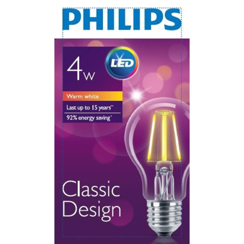 Лампа светодиодная Philips LED Bulb E27 4W