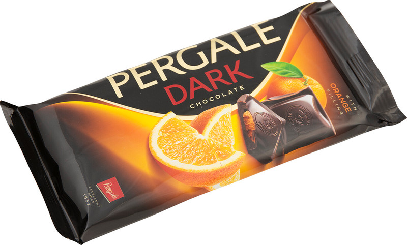 Шоколад тёмный Pergale с апельсином, 100г — фото 1