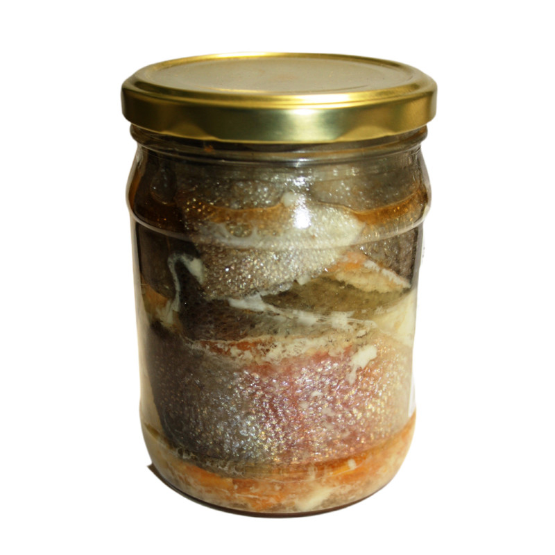 Форель Рыба Карелии радужная кусок в собственном соку с морковью и луком, 450г