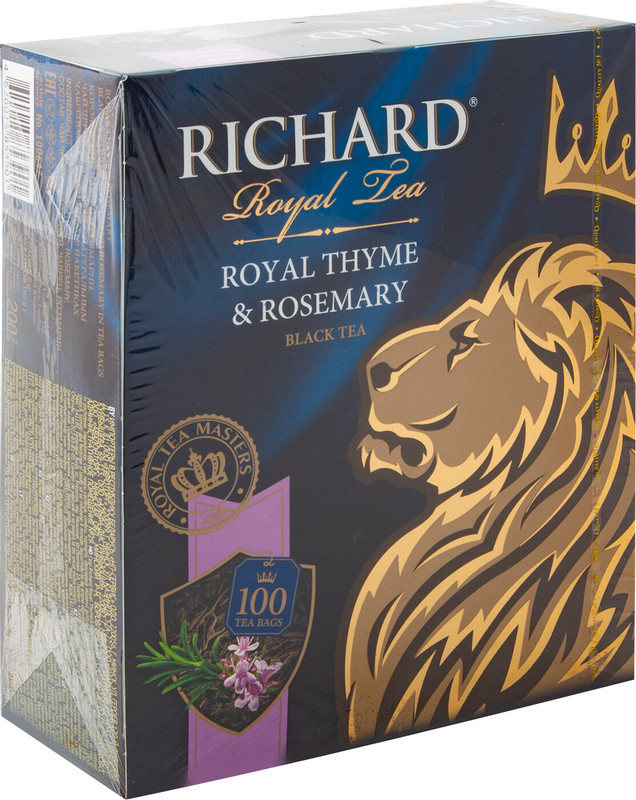 Чай Richard Королевский байховый чабрец и розмарин в пакетиках, 100х2г