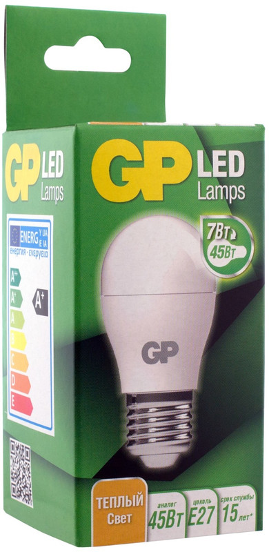 Лампа светодиодная GP LEDG45-7WE27-27K-2CRB1 теплый свет — фото 6