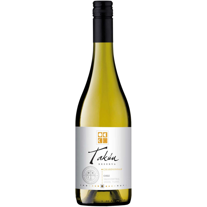 Вино Takun Chardonnay Reserva белое сухое 13.5%, 750мл