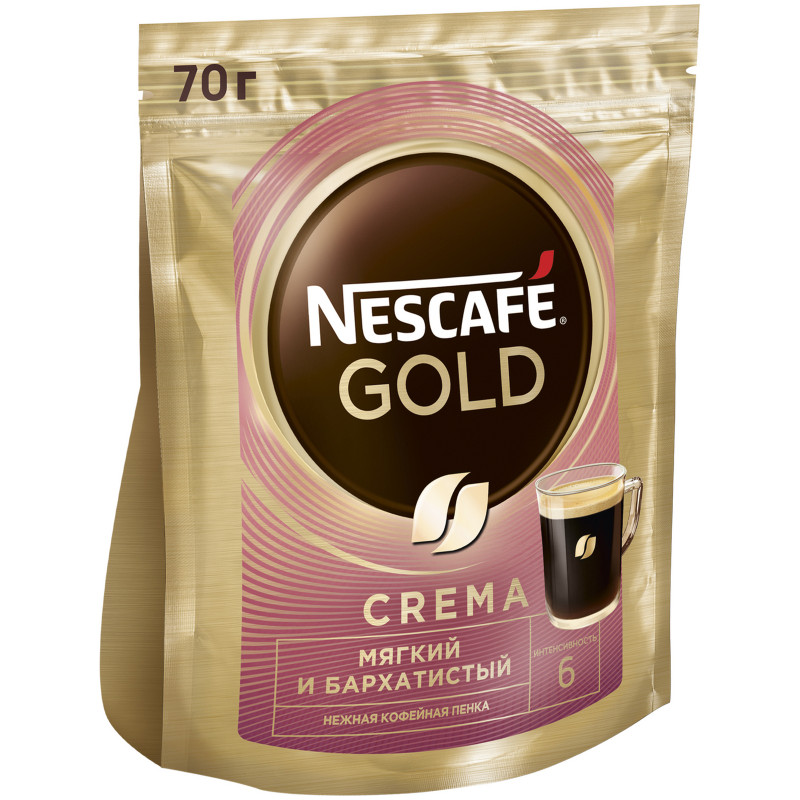 Кофе Nescafé Gold Crema натуральный растворимый порошкообразный, 70г — фото 2
