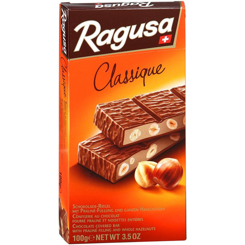 Шоколад Camille Bloch Ragusa молочный с трюфелем и цельным лесным орехом, 100г