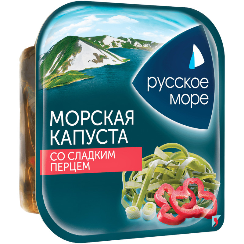 Капуста морская Русское море маринованная с луком и сладким перцем, 200г