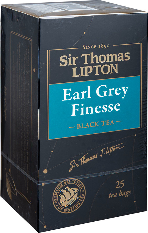 Чай Sir Thomas Lipton Earl Grey Finesse чёрный в сашетах, 25х2г