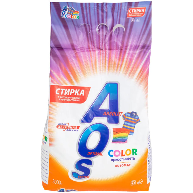 Стиральный порошок AOS Color Automat для цветного белья, 3кг — фото 4