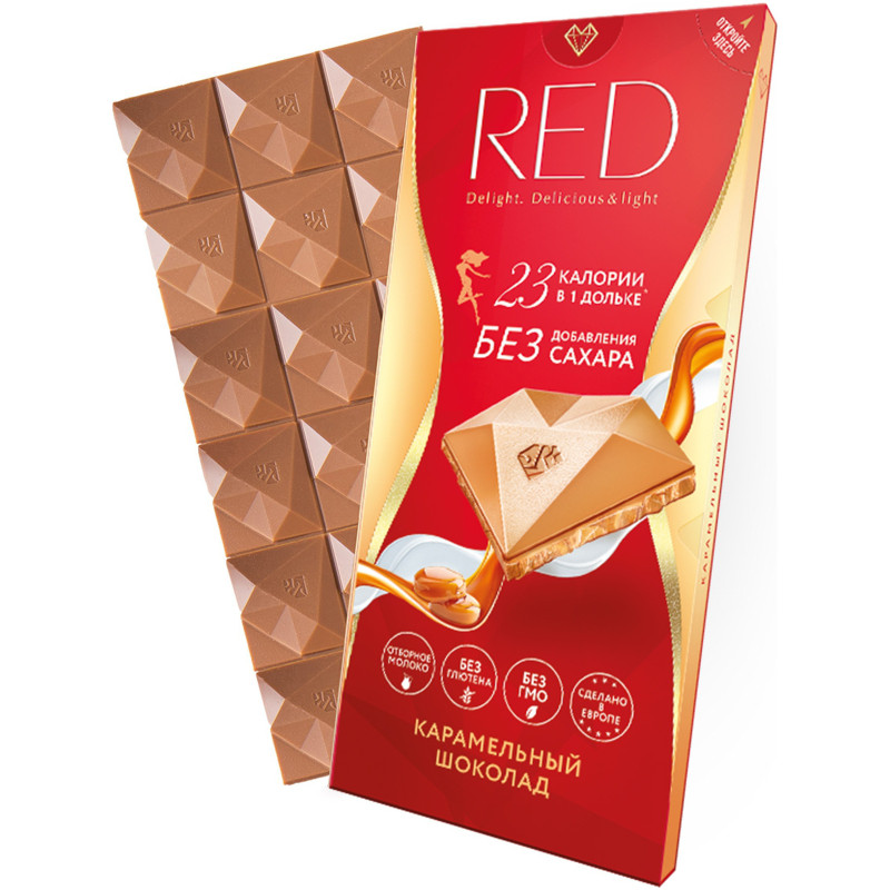 Шоколад Red Delight карамелизованный молочный, 85г — фото 1