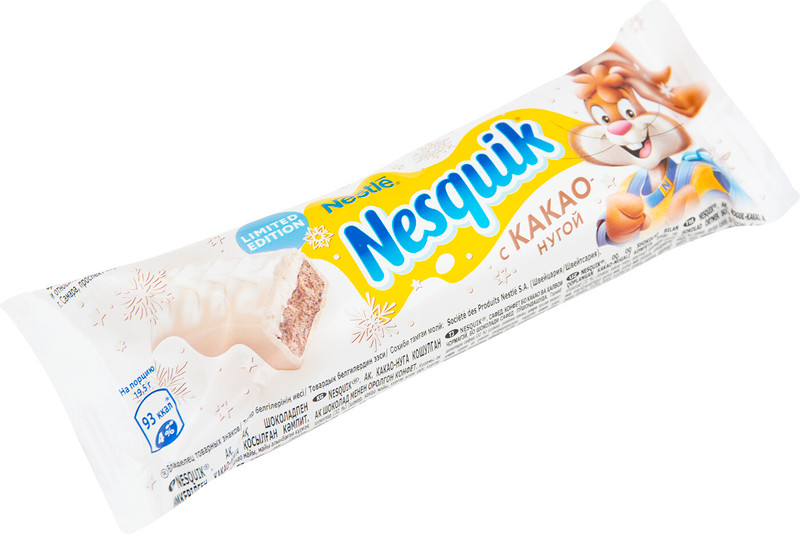 Батончик Nestlé Nesquik с какао-нугой покрытая белым шоколадом, 39г — фото 2