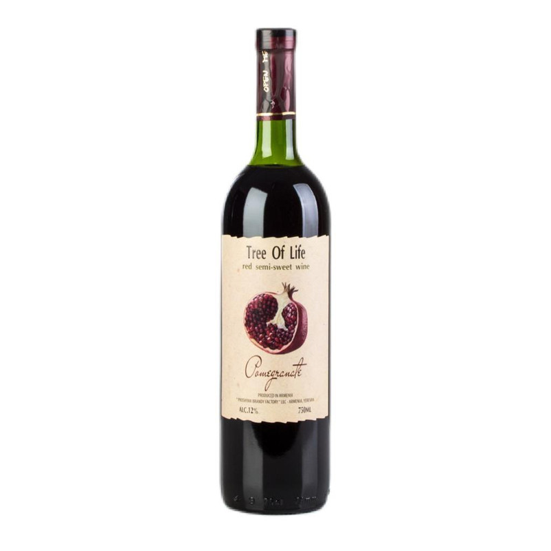 Вино плодовое Tree Of Life Гранат красное полусладкое 12%, 750мл