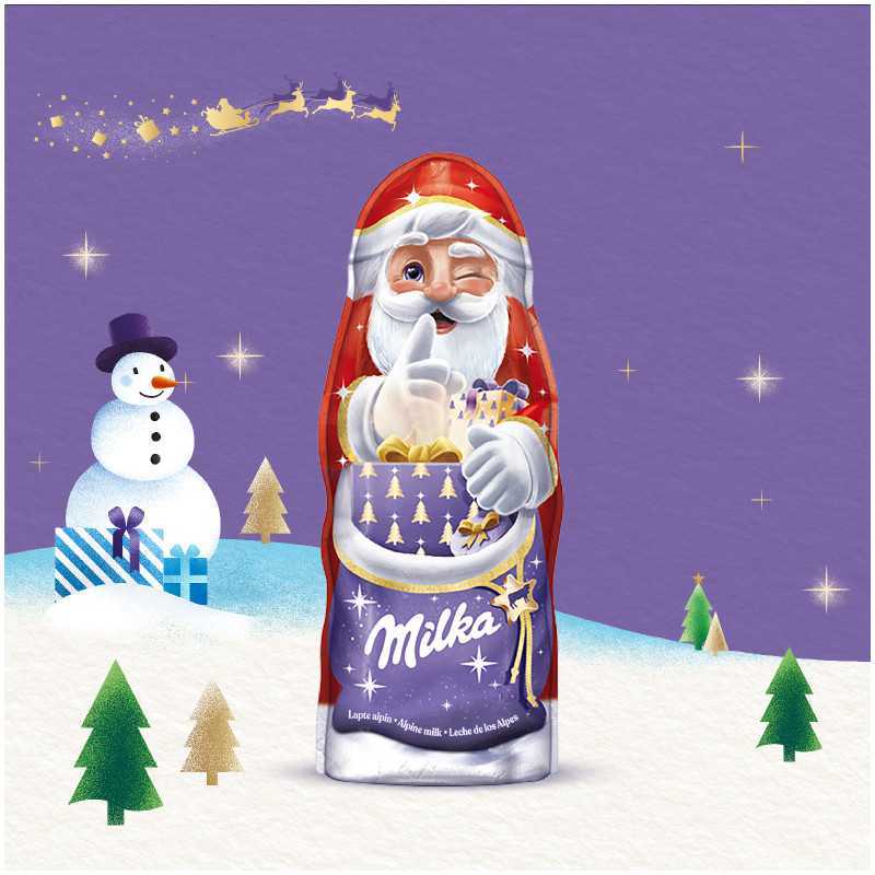 Фигурка шоколадная Milka в форме Деда Мороза, 45г — фото 3