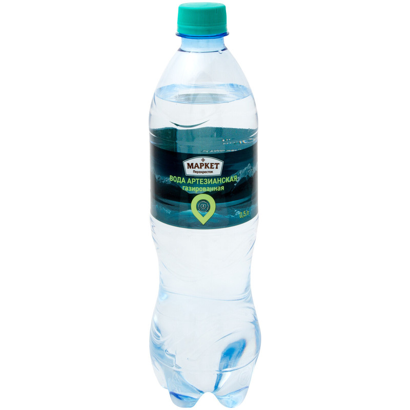 Вода артезианская природная питьевая 1 категории газированная Маркет Перекрёсток, 500мл