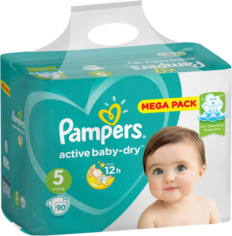 Подгузники Pampers Active Baby-Dry р.5 11-16кг, 90шт — фото 2
