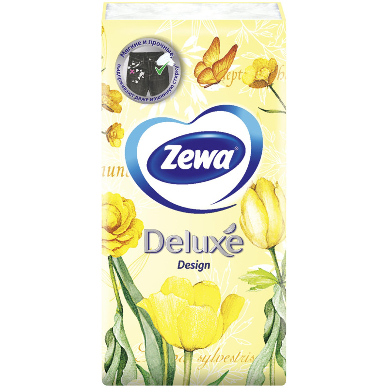 Платки носовые бумажные Zewa Deluxe 3 слоя — фото 5