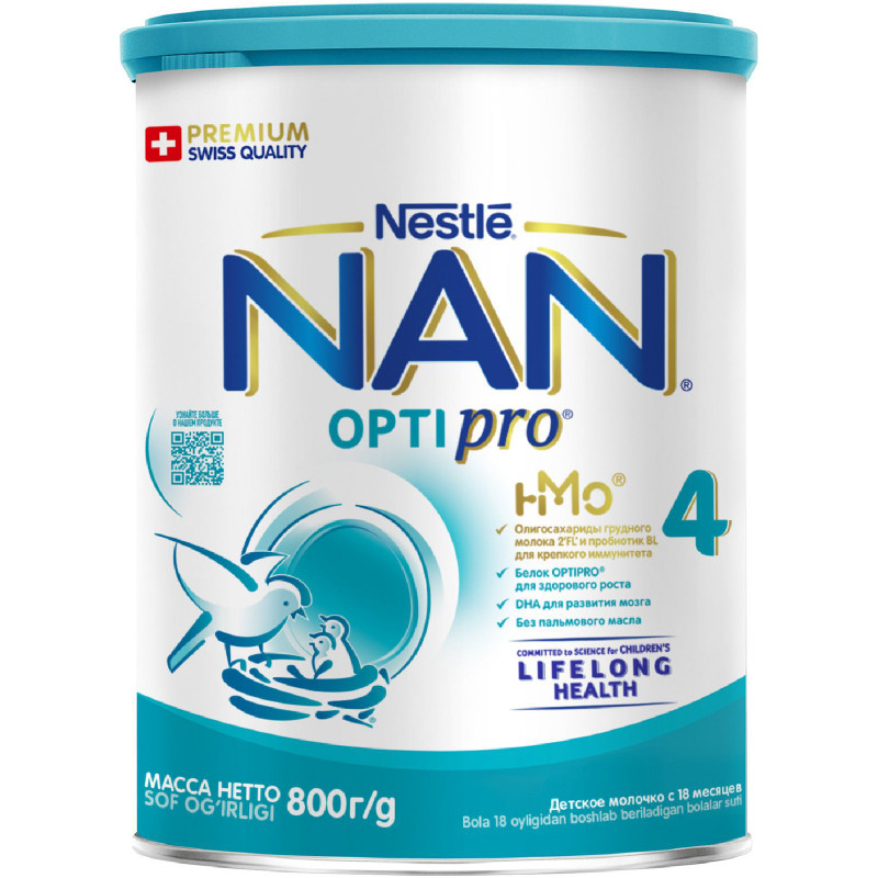 Смесь Nan 4 Optipro молочная с 18 месяцев, 800г