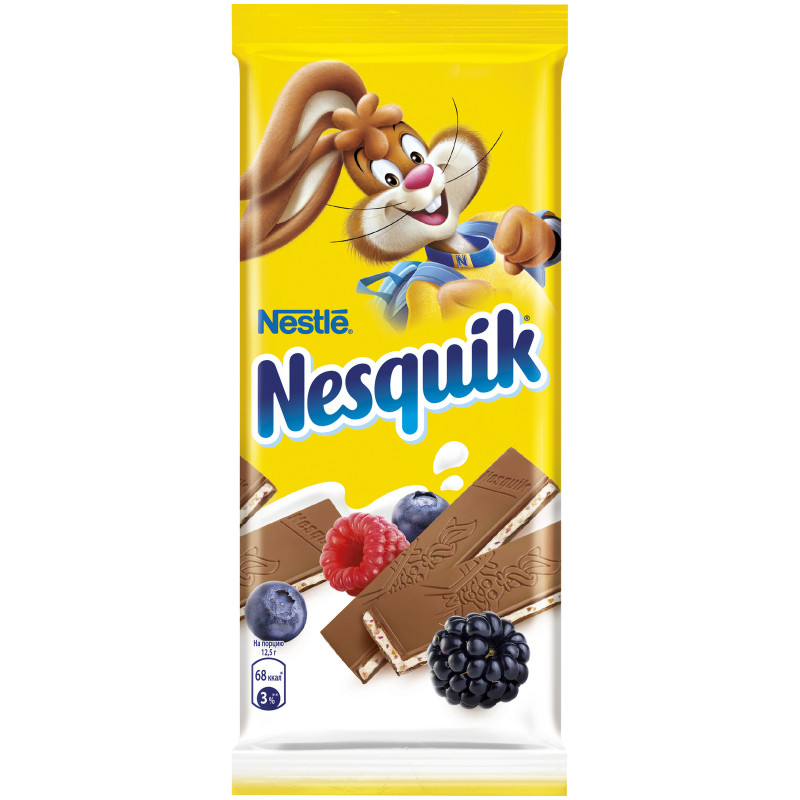 Шоколад молочный Nesquik молочная начинка-ягоды-злаки, 100г