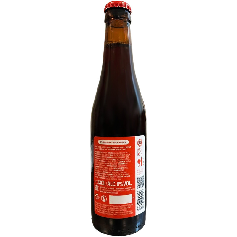 Пиво St.Bernardus Prior 8 темное пастеризованное нефильтрованное осветленное, 330мл — фото 1