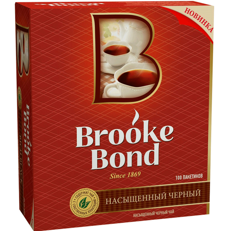 Чай Brooke bond чёрный в пакетиках, 100x1.6г