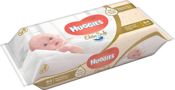 Салфетки влажные детские Huggies Elite Soft детские, 64шт — фото 6