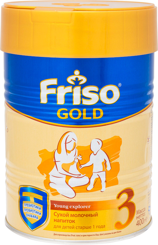 Смесь Friso Gold 3 молочная с пребиотиками с 12 месяцев, 400г — фото 1