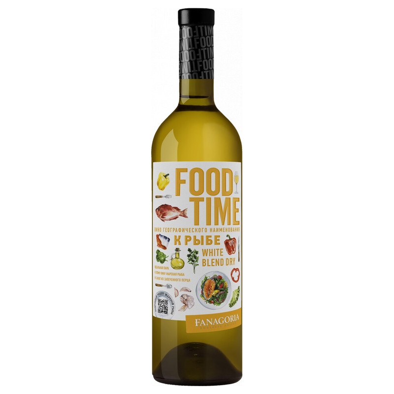 Вино Fanagoria Food Time белое сухое 12-14%, 750мл