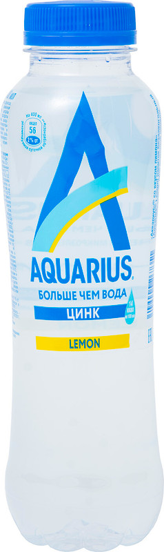 Вода Aquarius лимон с цинком негазированная, 400мл