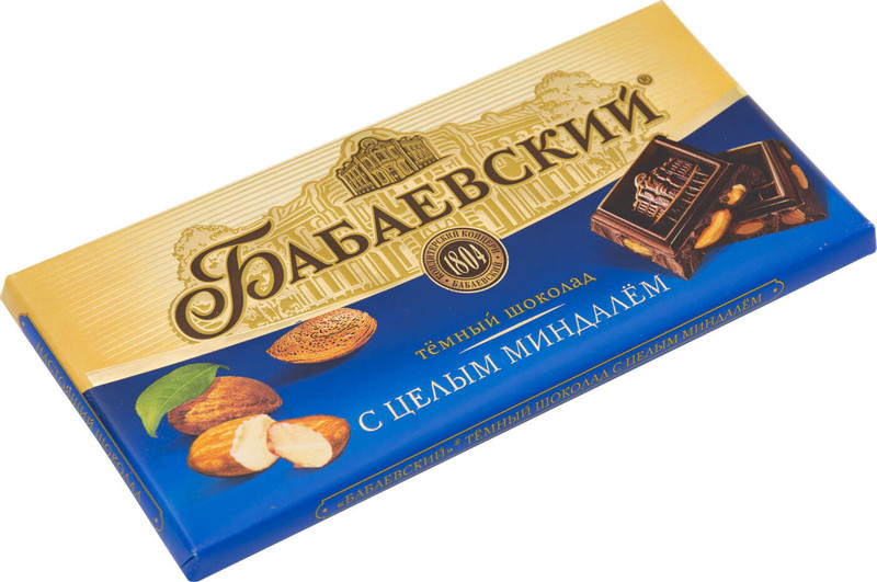 Шоколад тёмный Бабаевский с целым миндалем, 200г — фото 1