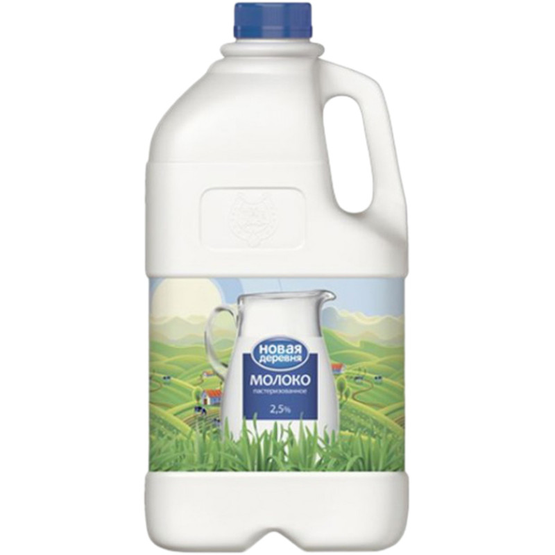 Молоко Новая Деревня питьевое пастеризованное 2.5%, 2л