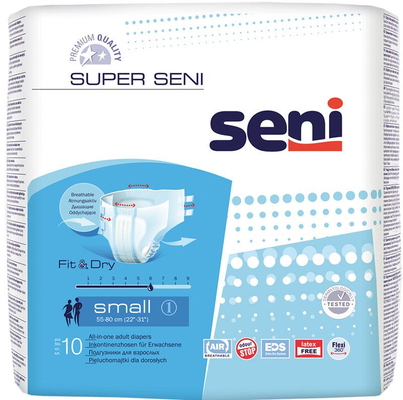 Подгузники Seni Seni fit&dry small для взрослых, 10шт