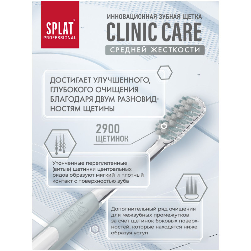 Зубная щетка Splat Professional Clinic Care Medium инновационная средней жесткости — фото 4