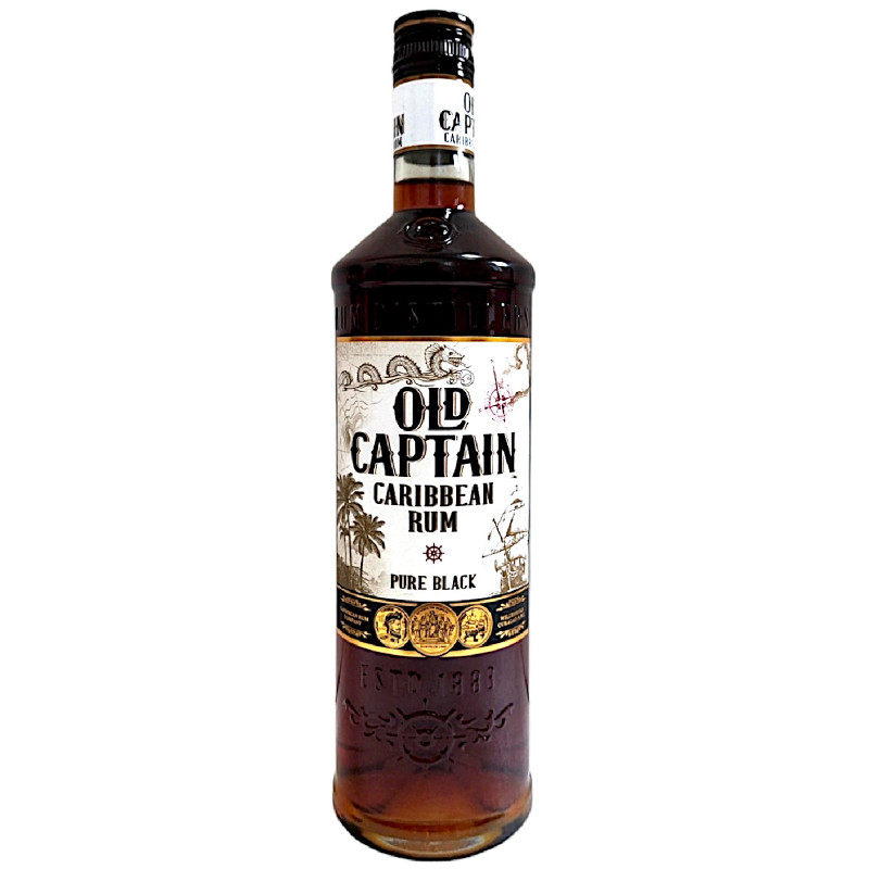 Ром Old Captain Caribbean Pure Black 40%, 700мл