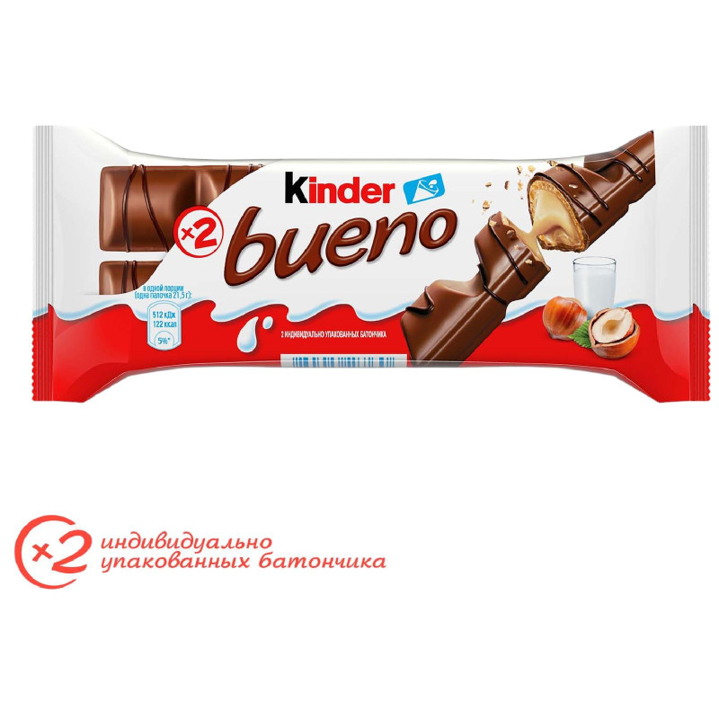 Батончик Kinder Bueno, 3шт — фото 3