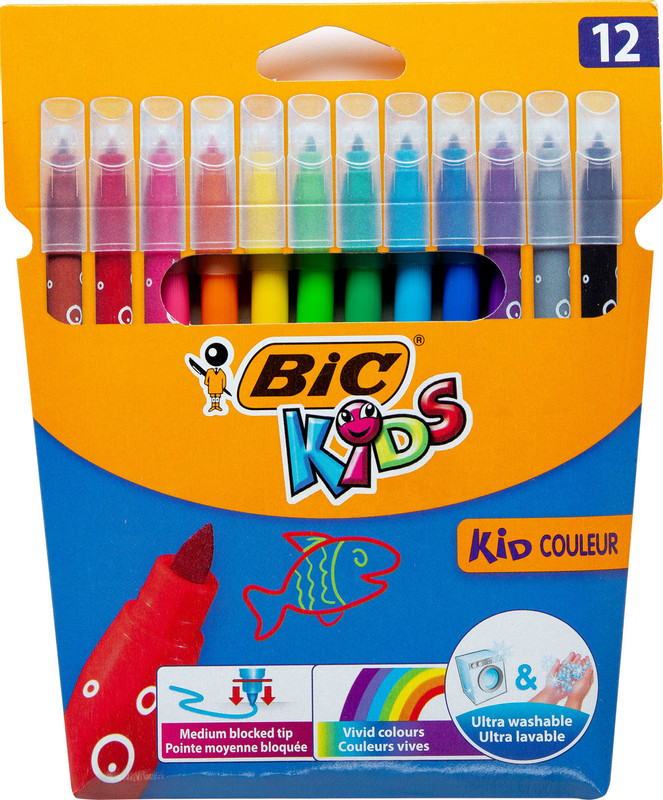 Набор фломастеров Bic Kids Kid Couleur 12 цветов — фото 1