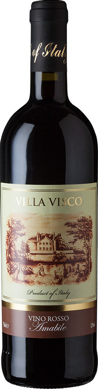 Вино Villa Visco Россо Амабиле красное полусладкое 12%, 750мл