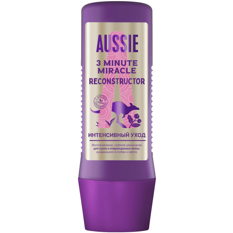 Средство Aussie 3 Minute Miracle Reconstructor для ухода за волосами, 225мл