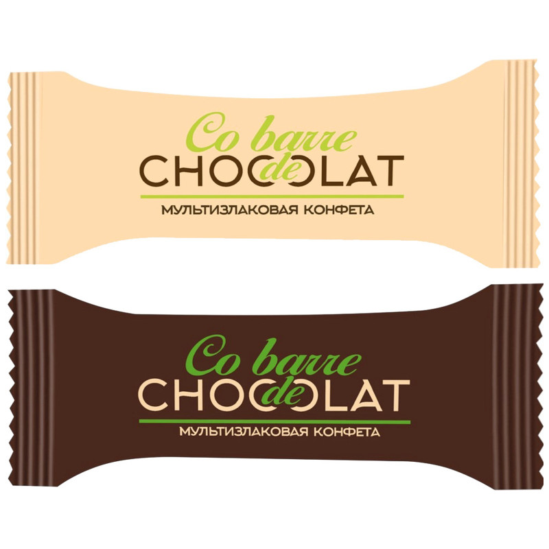 Конфеты Co Barre De Chocolat мультизлаковые с белой и темной кондитерской глазурью