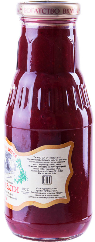 Соус фруктовый Богатство Вкуса Ткемали красный остро-сладкий, 310мл — фото 1