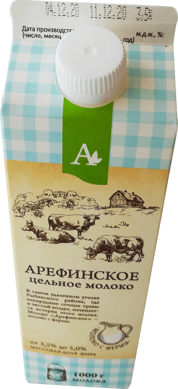 Молоко Рамоз Арефинское цельное питьевое 3.5-5%, 1л — фото 2