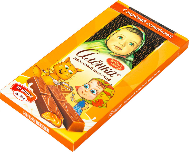 Шоколад молочный Алёнка с варёной сгущенкой в стиках, 100г — фото 2