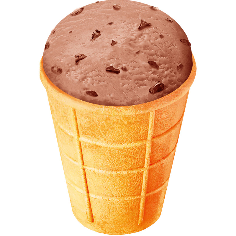 Мороженое Владимирский Пломбир шоколадный с крошкой вафельный стаканчик 12%, 100г