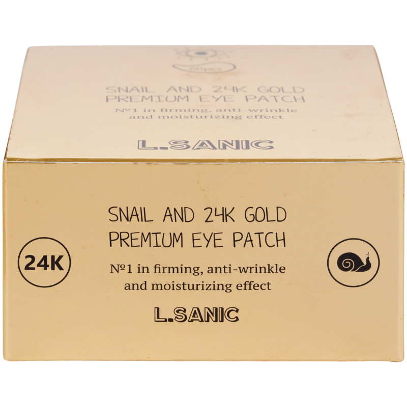 Патчи L.Sanic гидрогелевые с муцином улитки и золотом для области вокруг глаз, 60шт — фото 1