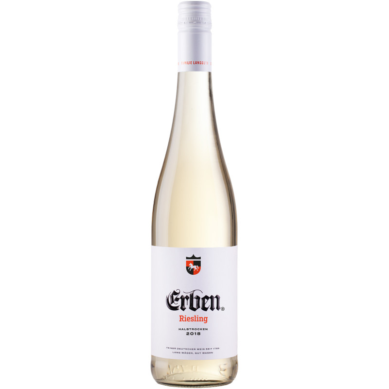 Вино Erben Riesling QbA белое полусухое 11.5%, 750мл