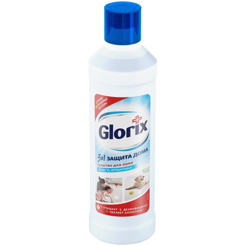 Средство Glorix Свежесть Атлантики 3в1 для мытья полов, 1л — фото 4