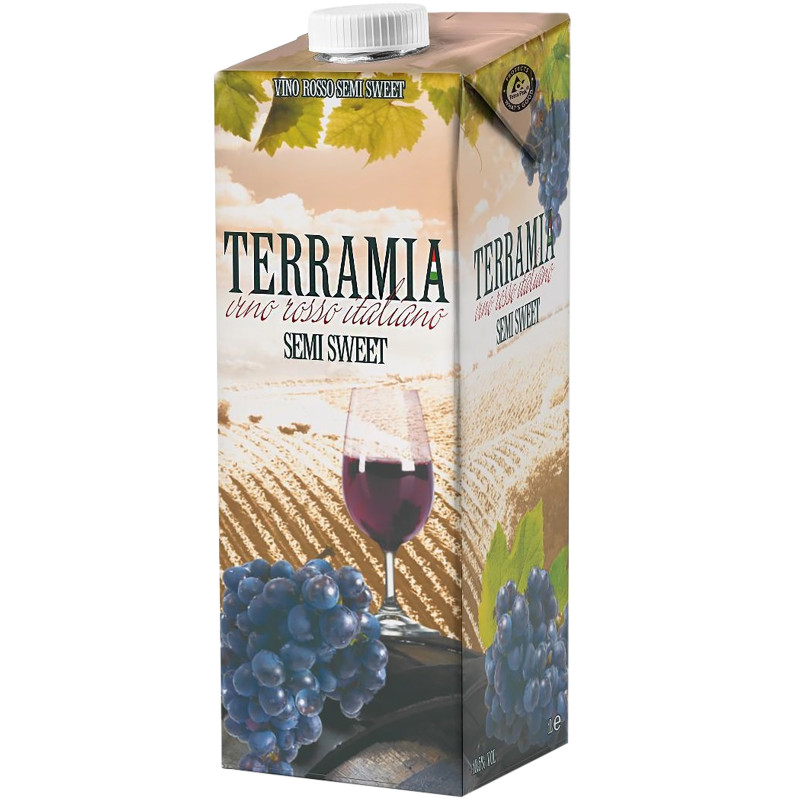 Вино Terramia красное полусладкое 10%, 1л