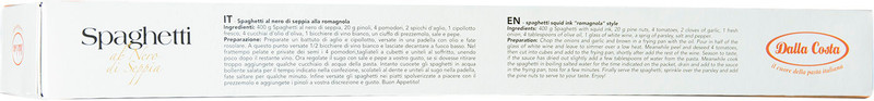 Спагетти Dalla Costa с чернилами каракатицы, 500г — фото 3