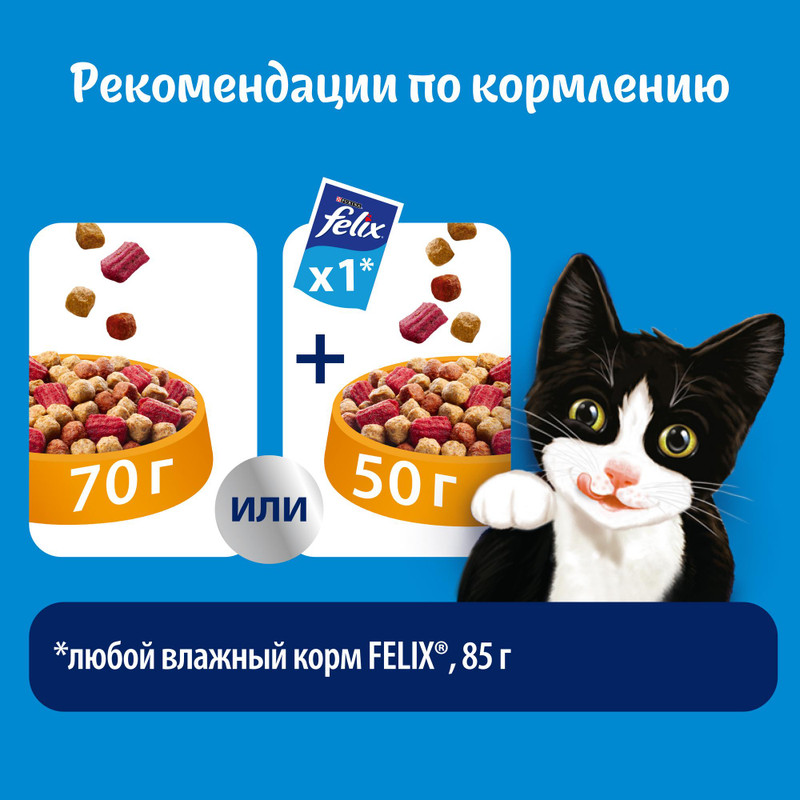 Корм сухой Felix Двойная вкуснятина с мясом для кошек, 750г — фото 6