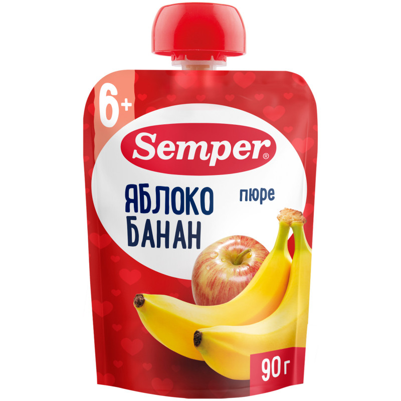 Пюре Semper яблоко-банан, 90г