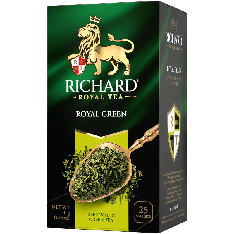 Чай Richard Royal Green зелёный китайский в пакетиках, 25х2г